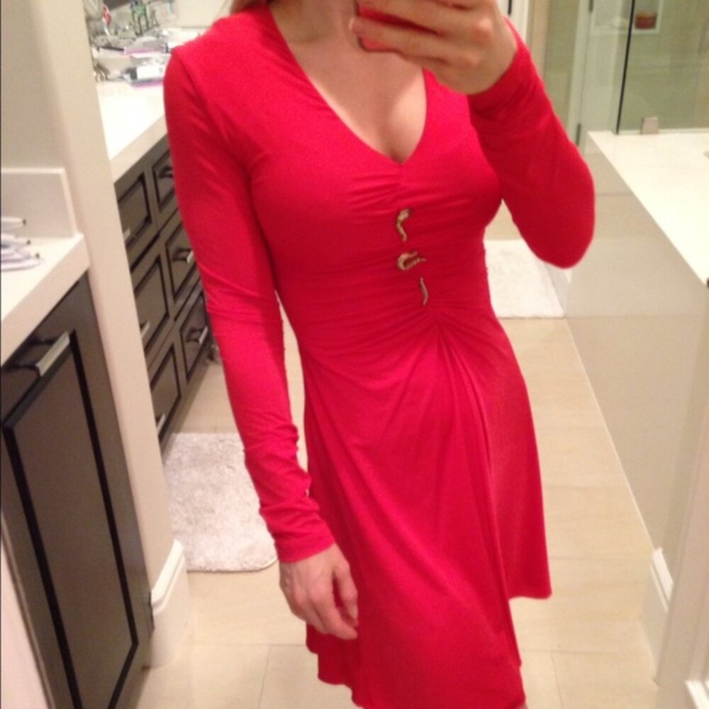 💋🌲RED HOT DRESS FOR CHRISTMAS Roberto Cavalli, Size Small